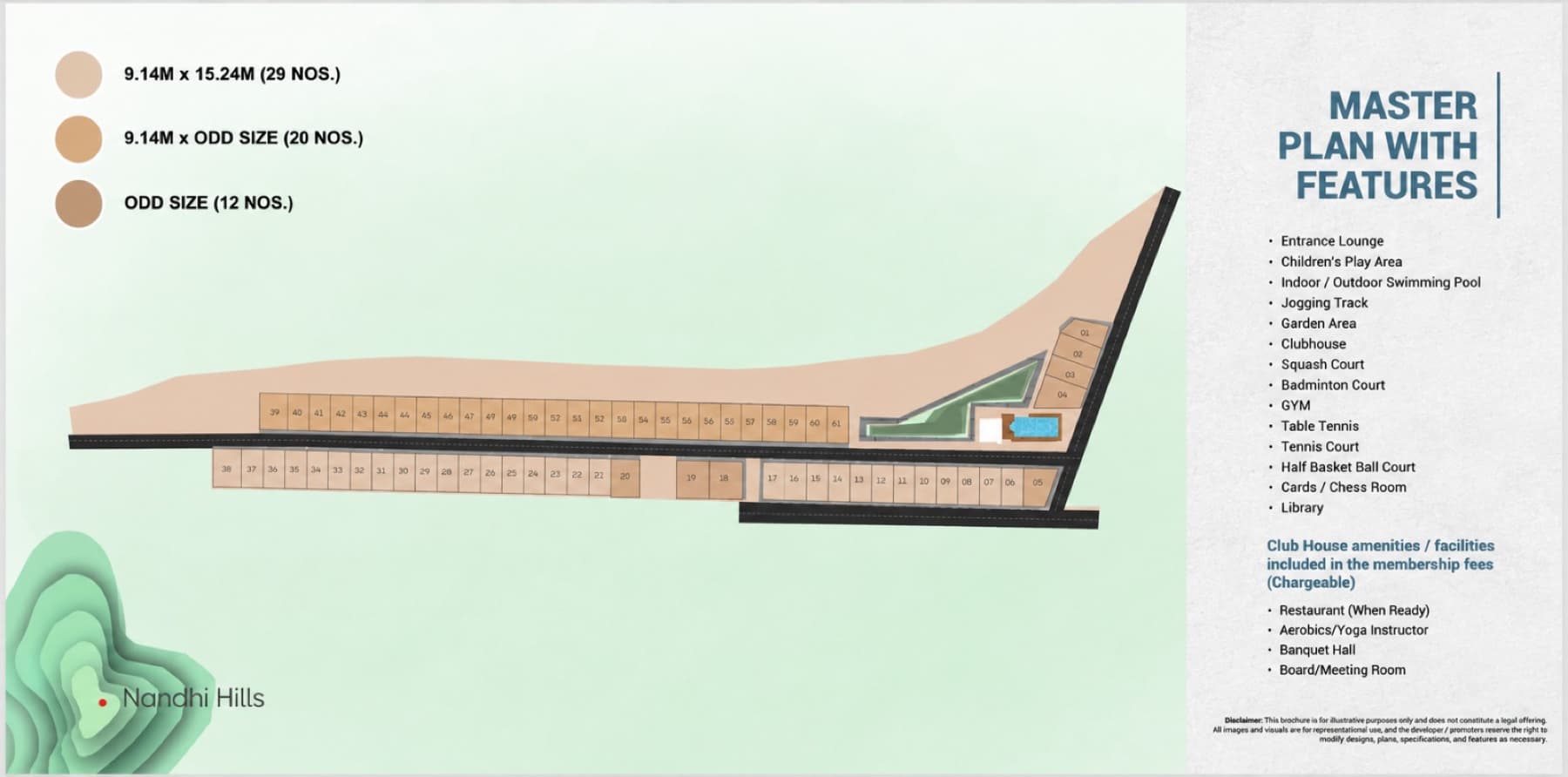 Master plan layout of Prathika Hill Side Harmony showing plotted villa clusters